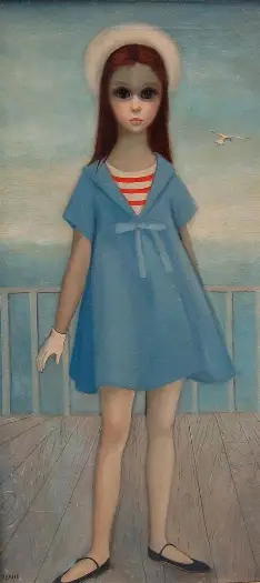 margaret keane young girl with blue dress